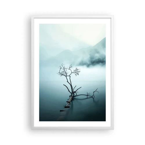 Plakat i hvid ramme - Ud af vand og tåge - 50x70 cm