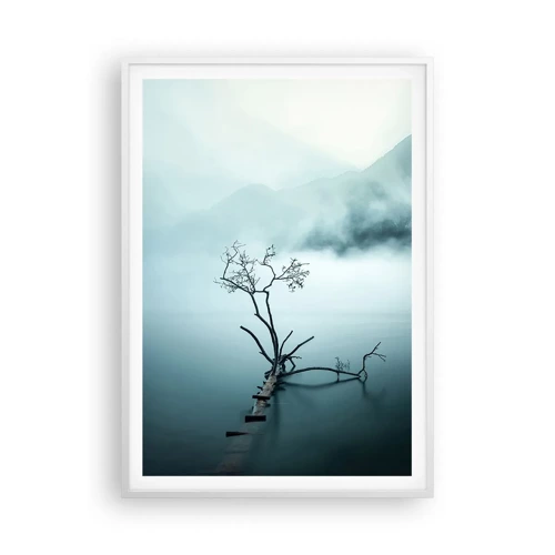 Plakat i hvid ramme - Ud af vand og tåge - 70x100 cm