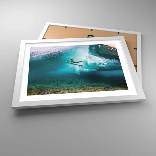 Plakat i hvid ramme - Undervandsverden - 40x30 cm