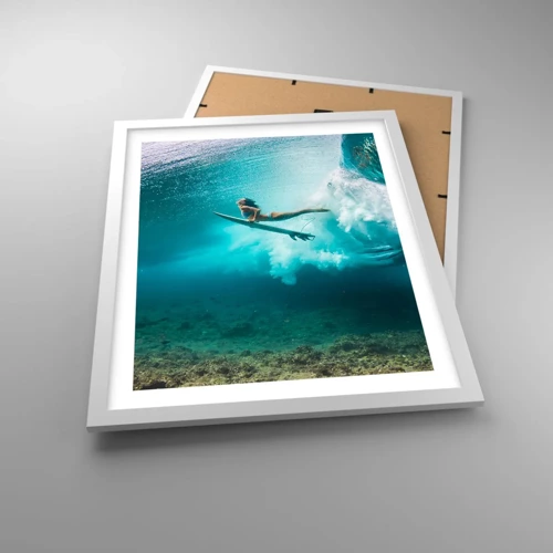 Plakat i hvid ramme - Undervandsverden - 40x50 cm