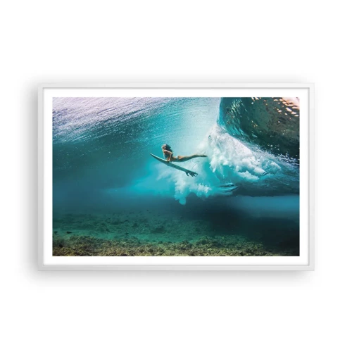 Plakat i hvid ramme - Undervandsverden - 91x61 cm