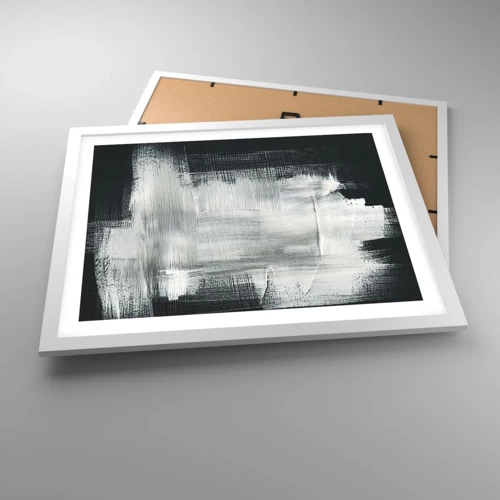 Plakat i hvid ramme - Vævet af det lodrette og det vandrette - 50x40 cm