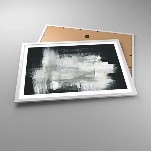 Plakat i hvid ramme - Vævet af det lodrette og det vandrette - 70x50 cm