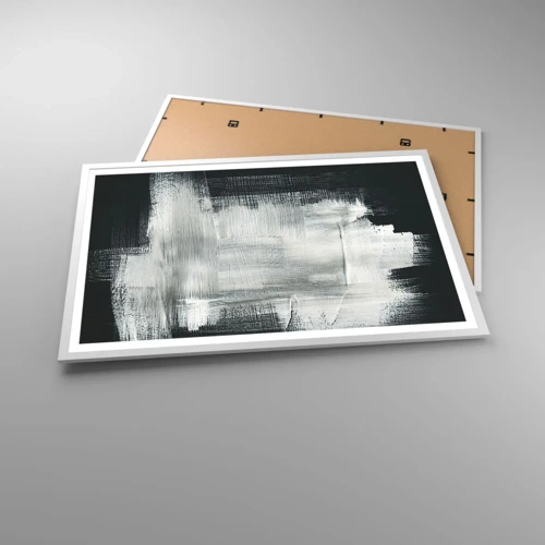 Plakat i hvid ramme - Vævet af det lodrette og det vandrette - 91x61 cm