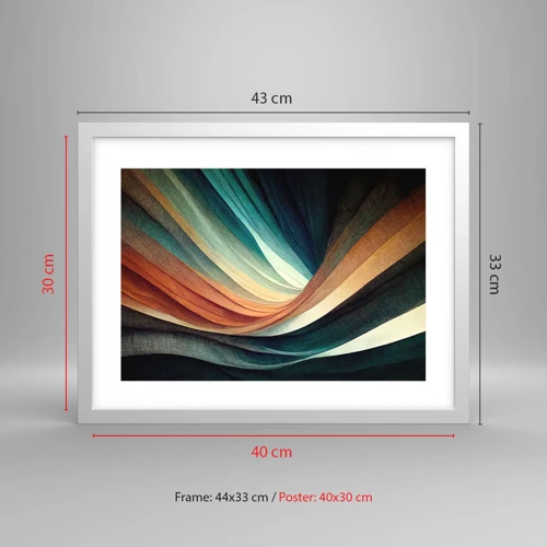 Plakat i hvid ramme - Vævet af farver - 40x30 cm