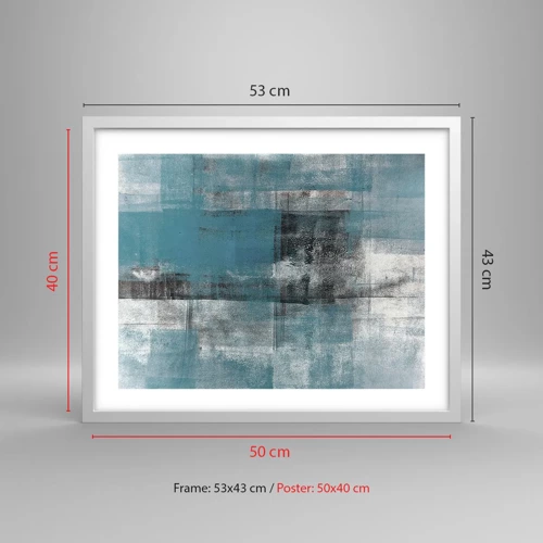 Plakat i hvid ramme - Vand og luft - 50x40 cm