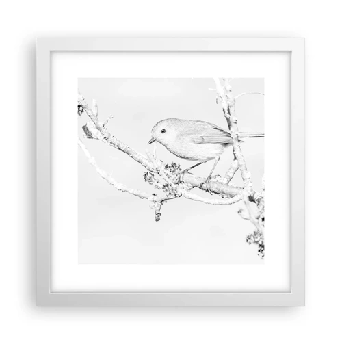 Plakat i hvid ramme - Vintermorgen - 30x30 cm