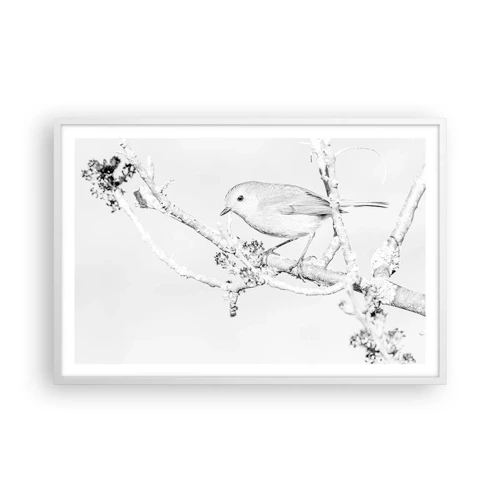 Plakat i hvid ramme - Vintermorgen - 91x61 cm
