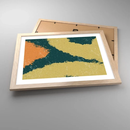 Plakat i ramme af lyst egetræ - Abstraktion - i slowmotion - 40x30 cm