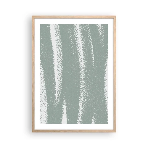 Plakat i ramme af lyst egetræ - Abstraktion i vinterstemning - 50x70 cm
