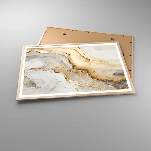 Plakat i ramme af lyst egetræ - Abstraktion: skønhed og godhed - 91x61 cm