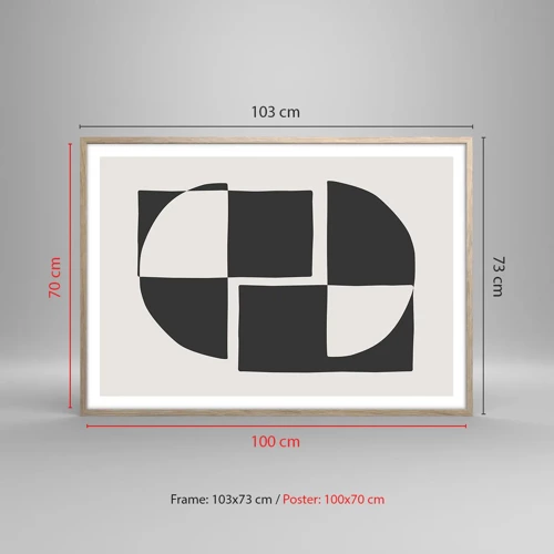 Plakat i ramme af lyst egetræ - Antitese - syntese - 100x70 cm