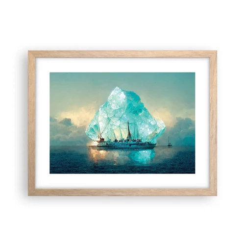 Plakat i ramme af lyst egetræ - Arktisk diamant - 40x30 cm