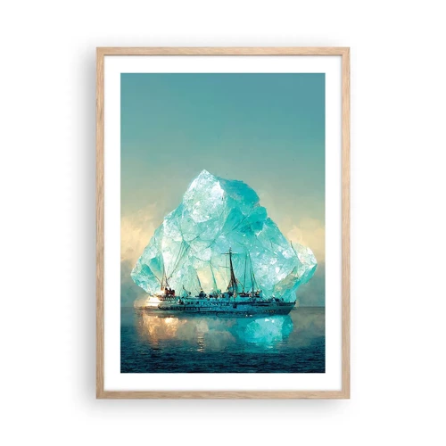 Plakat i ramme af lyst egetræ - Arktisk diamant - 50x70 cm