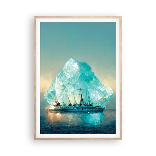Plakat i ramme af lyst egetræ - Arktisk diamant - 70x100 cm