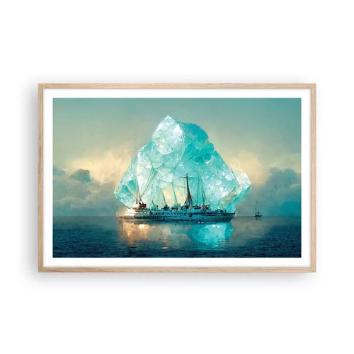 Plakat i ramme af lyst egetræ - Arktisk diamant - 91x61 cm
