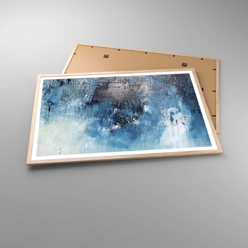 Plakat i ramme af lyst egetræ - Blå rapsodi - 91x61 cm