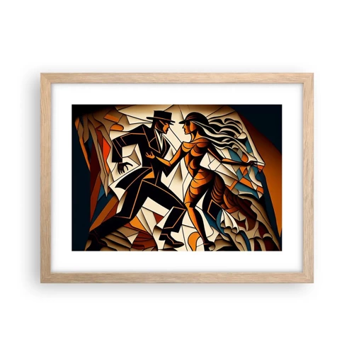 Plakat i ramme af lyst egetræ - Dans af lidenskab og passion - 40x30 cm