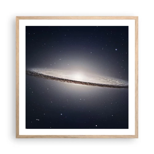Plakat i ramme af lyst egetræ - Der var engang i en galakse langt, langt borte.... - 60x60 cm