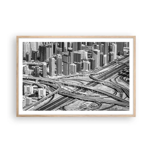 Plakat i ramme af lyst egetræ - Dubai - den umulige by - 91x61 cm