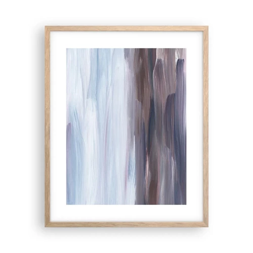 Plakat i ramme af lyst egetræ - Elementer: vand - 40x50 cm