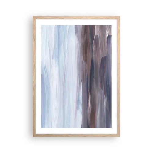 Plakat i ramme af lyst egetræ - Elementer: vand - 50x70 cm