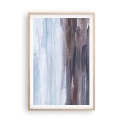 Plakat i ramme af lyst egetræ - Elementer: vand - 61x91 cm