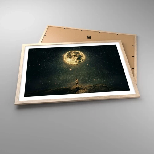 Plakat i ramme af lyst egetræ - En, der stjal månen - 70x50 cm