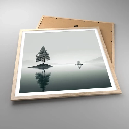 Plakat i ramme af lyst egetræ - En drøm - 60x60 cm