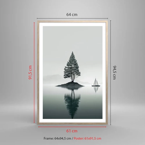 Plakat i ramme af lyst egetræ - En drøm - 61x91 cm