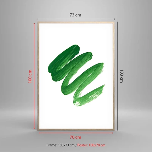 Plakat i ramme af lyst egetræ - En grøn vittighed - 70x100 cm