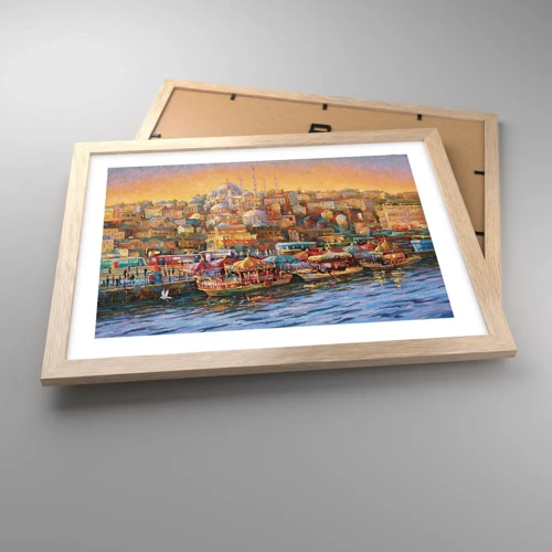 Plakat i ramme af lyst egetræ - En historie fra Istanbul - 40x30 cm