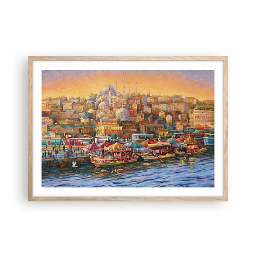 Plakat i ramme af lyst egetræ - En historie fra Istanbul - 70x50 cm