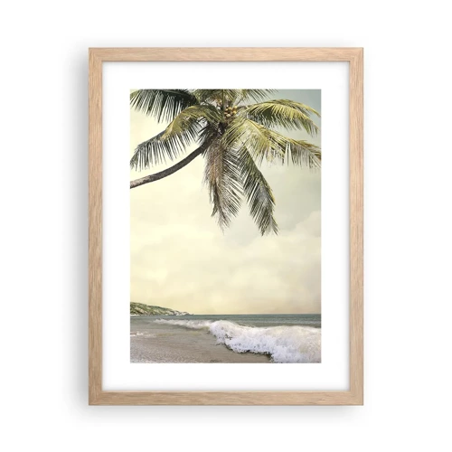 Plakat i ramme af lyst egetræ - En tropisk drøm - 30x40 cm