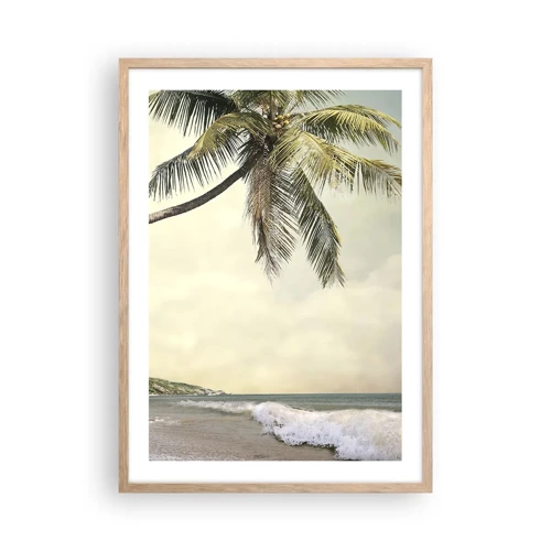 Plakat i ramme af lyst egetræ - En tropisk drøm - 50x70 cm