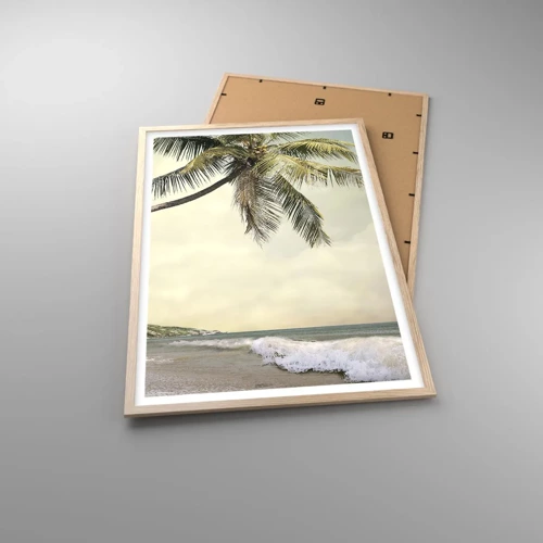 Plakat i ramme af lyst egetræ - En tropisk drøm - 61x91 cm