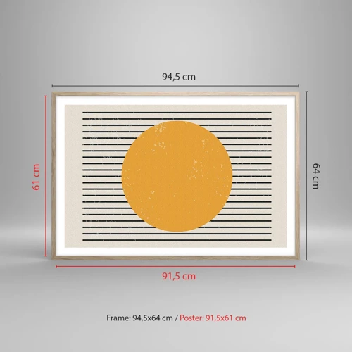 Plakat i ramme af lyst egetræ - Enkelthedens kraft - 91x61 cm