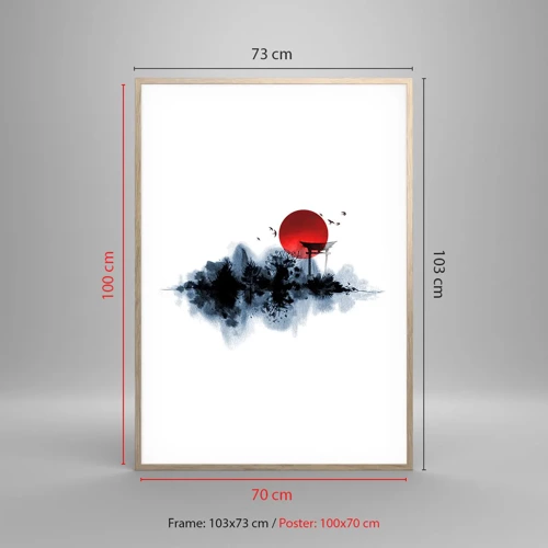 Plakat i ramme af lyst egetræ - Et japansk synspunkt - 70x100 cm