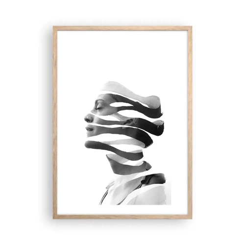 Plakat i ramme af lyst egetræ - Et surrealistisk portræt - 50x70 cm