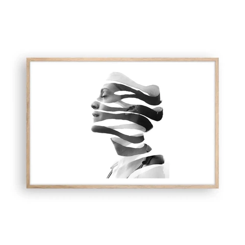 Plakat i ramme af lyst egetræ - Et surrealistisk portræt - 91x61 cm