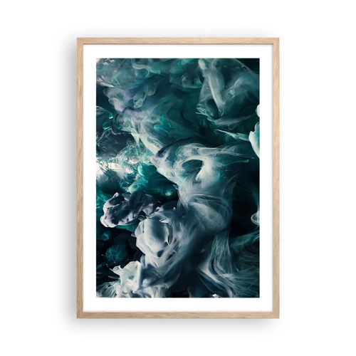 Plakat i ramme af lyst egetræ - Farvebevægelse - 50x70 cm