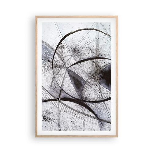 Plakat i ramme af lyst egetræ - Futuristisk fantasi - 61x91 cm