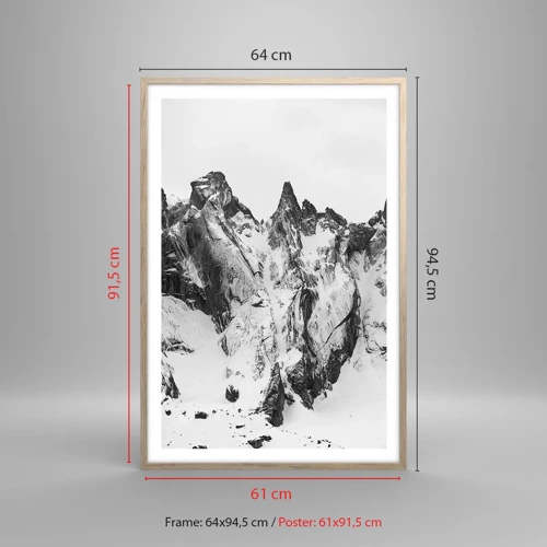 Plakat i ramme af lyst egetræ - Granit truende højderyg - 61x91 cm