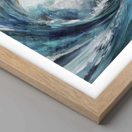 Plakat i ramme af lyst egetræ - Havets portal - 30x40 cm