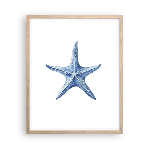 Plakat i ramme af lyst egetræ - Havets stjerne - 40x50 cm