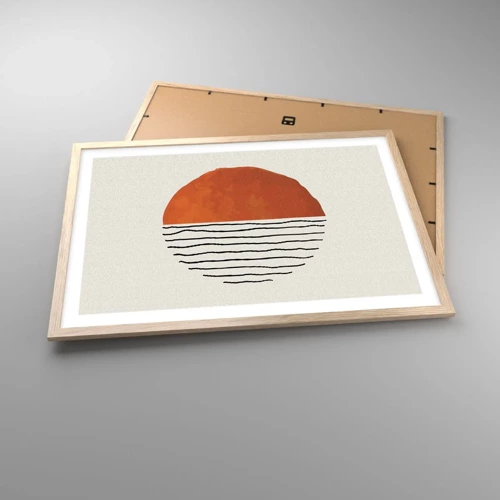 Plakat i ramme af lyst egetræ - I en japansk atmosfære - 70x50 cm