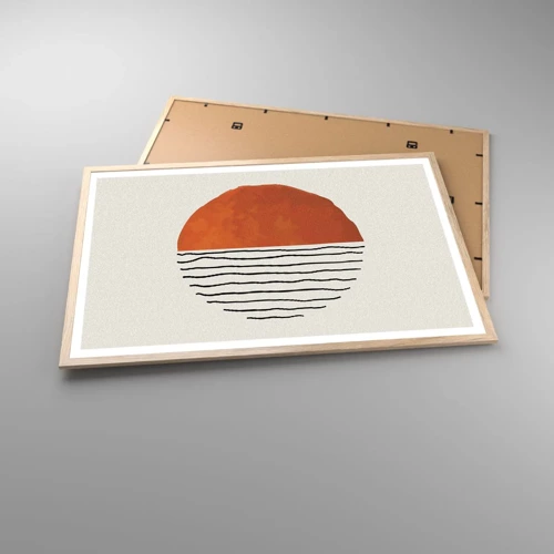 Plakat i ramme af lyst egetræ - I en japansk atmosfære - 91x61 cm