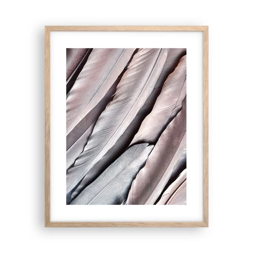 Plakat i ramme af lyst egetræ - I lyserødt sølv - 40x50 cm