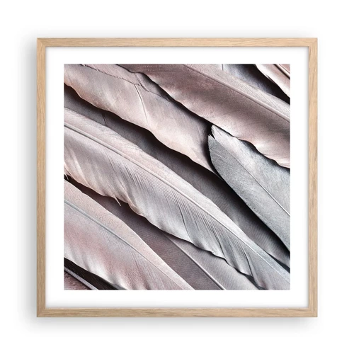 Plakat i ramme af lyst egetræ - I lyserødt sølv - 50x50 cm