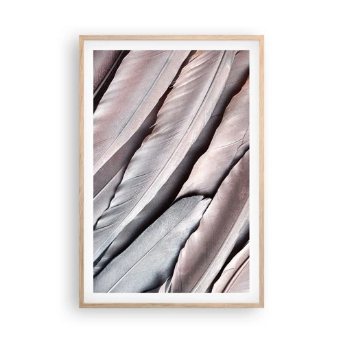 Plakat i ramme af lyst egetræ - I lyserødt sølv - 61x91 cm